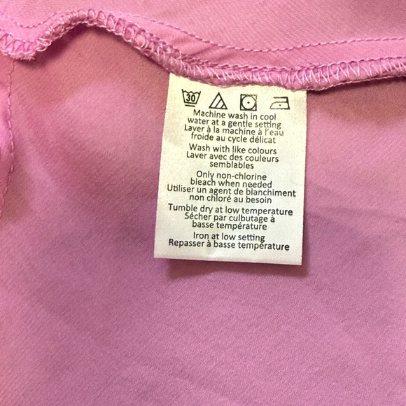 HIGHLINE Collective Pink Satin Wrap Peplum Top Blouse Sz.M - Picture 6 of 8